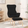 Sillón de relax con taburete tela negro de , Sillones - Ref: Foro24-3097888, Precio: 133,85 €, Descuento: %