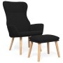 Sillón de relax con taburete tela negro de , Sillones - Ref: Foro24-3097888, Precio: 133,85 €, Descuento: %