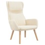 Sillón de relax con taburete terciopelo blanco crema de , Sillones - Ref: Foro24-3097829, Precio: 152,57 €, Descuento: %