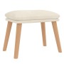 Sillón de relax con taburete terciopelo blanco crema de , Sillones - Ref: Foro24-3097829, Precio: 152,57 €, Descuento: %