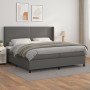 Cama box spring con colchón cuero sintético gris 200x200 cm de , Camas y somieres - Ref: Foro24-3132463, Precio: 665,80 €, De...