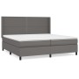 Cama box spring con colchón cuero sintético gris 200x200 cm de , Camas y somieres - Ref: Foro24-3132463, Precio: 665,80 €, De...