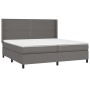 Cama box spring con colchón cuero sintético gris 200x200 cm de , Camas y somieres - Ref: Foro24-3132463, Precio: 665,80 €, De...