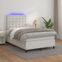 Boxspringbett mit LED-Lichtern, weißes Kunstleder, 120x200 cm. von , Betten und Lattenroste - Ref: Foro24-3135934, Preis: 478...