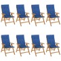 Reclining garden chairs and 8 solid teak wood cushions by , Garden chairs - Ref: Foro24-3196533, Price: 1,00 €, Discount: %