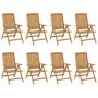 Reclining garden chairs and 8 solid teak wood cushions by , Garden chairs - Ref: Foro24-3196533, Price: 1,00 €, Discount: %