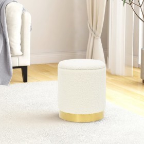 Round white wool storage ottoman by , Folding stools and chairs - Ref: Foro24-340296, Price: 49,02 €, Discount: %