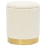 Hocker de almacenaje redondo blanco lana de , Taburetes y sillas plegables - Ref: Foro24-340296, Precio: 48,94 €, Descuento: %