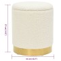 Hocker de almacenaje redondo blanco lana de , Taburetes y sillas plegables - Ref: Foro24-340296, Precio: 48,94 €, Descuento: %