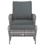 Sillón de jardín con reposapiés ratán sintético gris de , Sillas de jardín - Ref: Foro24-364115, Precio: 139,72 €, Descuento: %