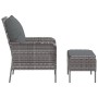 Garden armchair with gray synthetic rattan footrest by , Garden chairs - Ref: Foro24-364115, Price: 139,72 €, Discount: %