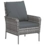 Sillón de jardín con reposapiés ratán sintético gris de , Sillas de jardín - Ref: Foro24-364115, Precio: 139,72 €, Descuento: %