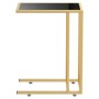 Side table for computer, black transparent glass, 50x35x65cm by , Side tables - Ref: Foro24-331646, Price: 37,04 €, Discount: %