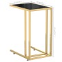 Side table for computer, black transparent glass, 50x35x65cm by , Side tables - Ref: Foro24-331646, Price: 37,04 €, Discount: %