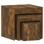 Stackable tables 3 pieces plywood smoked oak by , Side tables - Ref: Foro24-815225, Price: 56,70 €, Discount: %