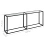 Tempered glass transparent console table 200x35x75.5 cm by , Side tables - Ref: Foro24-331686, Price: 89,07 €, Discount: %