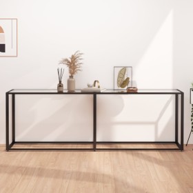 Tempered glass transparent console table 220x35x75.5 cm by , Side tables - Ref: Foro24-331690, Price: 96,22 €, Discount: %