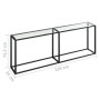 Tempered glass transparent console table 220x35x75.5 cm by , Side tables - Ref: Foro24-331690, Price: 96,22 €, Discount: %