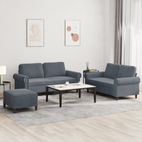 Dreiteiliges Sofaset mit dunkelgrauen Samtkissen. von , Sofas - Ref: Foro24-3202221, Preis: 577,99 €, Rabatt: %