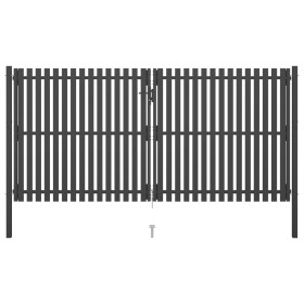 Puerta de valla del jardín de acero gris antracita 4x2,25 cm de , Puertas de jardín - Ref: Foro24-146337, Precio: 745,19 €, D...