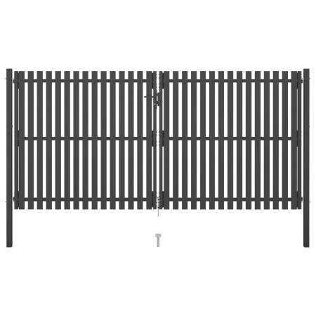 Puerta de valla del jardín de acero gris antracita 4x2,25 cm de , Puertas de jardín - Ref: Foro24-146337, Precio: 718,85 €, D...