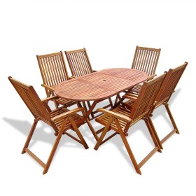 7-piece solid acacia wood garden dining set by , Garden sets - Ref: Foro24-41815, Price: 541,45 €, Discount: %