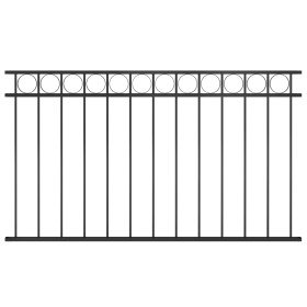 Steel fence panel 1.7x0.8 m black by , fence panels - Ref: Foro24-146316, Price: 87,99 €, Discount: %