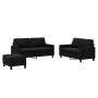 Schwarzes Samt-Sofaset mit 3 Kissenstücken. von , Sofas - Ref: Foro24-3201511, Preis: 517,17 €, Rabatt: %