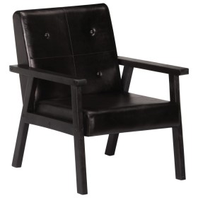 Black genuine leather armchair by , Armchairs - Ref: Foro24-247642, Price: 185,99 €, Discount: %