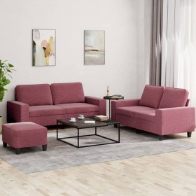 Dreiteiliges Sofaset in Weinrot aus Stoff. von , Sofas - Ref: Foro24-3201896, Preis: 572,99 €, Rabatt: %