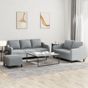 Sofagarnitur mit 3-teiligen Kissen, helles graues Gewebe. von , Sofas - Ref: Foro24-3201842, Preis: 594,63 €, Rabatt: %