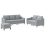 Three-piece sofa set with light gray fabric cushions by , Sofas - Ref: Foro24-3201842, Price: 594,63 €, Discount: %