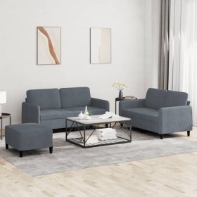 Dreiteiliges dunkelgraues Samtsofa-Set von , Sofas - Ref: Foro24-3201985, Preis: 500,99 €, Rabatt: %