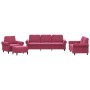 Sofagarnitur mit 4-teiligen Kissen aus bordeauxrotem Samt. von , Sofas - Ref: Foro24-3202184, Preis: 738,48 €, Rabatt: %