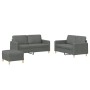 Three-piece dark gray fabric sofa set with cushions by , Sofas - Ref: Foro24-3202095, Price: 507,87 €, Discount: %