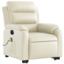 Electric lift massage armchair in synthetic cream leather by , Armchairs - Ref: Foro24-3205064, Price: 344,66 €, Discount: %