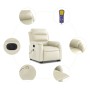 Electric lift massage armchair in synthetic cream leather by , Armchairs - Ref: Foro24-3205064, Price: 344,66 €, Discount: %