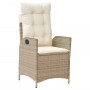 Silla de jardín reclinable con cojines ratán sintético beige de , Sillas de jardín - Ref: Foro24-365260, Precio: 132,75 €, De...