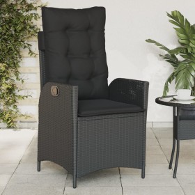 Reclining garden armchair with black synthetic rattan cushions by , Garden chairs - Ref: Foro24-365257, Price: 128,93 €, Disc...