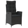 Reclining garden armchair with black synthetic rattan cushions by , Garden chairs - Ref: Foro24-365257, Price: 128,83 €, Disc...