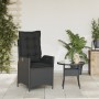 Reclining garden armchair with black synthetic rattan cushions by , Garden chairs - Ref: Foro24-365257, Price: 128,83 €, Disc...