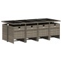 Set comedor jardín 9 pzas y cojines ratán sintético gris de , Conjuntos de jardín - Ref: Foro24-3210560, Precio: 693,34 €, De...