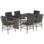 Garden dining set 7 pieces and gray synthetic rattan cushions by , Garden sets - Ref: Foro24-3212060, Price: 756,20 €, Discou...