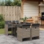 5-piece garden dining set with gray synthetic rattan cushions by , Garden sets - Ref: Foro24-3210536, Price: 348,29 €, Discou...