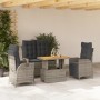 4-piece garden dining set with gray PE rattan cushions by , Garden sets - Ref: Foro24-3277468, Price: 559,88 €, Discount: %