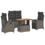 4-piece garden dining set with gray PE rattan cushions by , Garden sets - Ref: Foro24-3277468, Price: 559,88 €, Discount: %