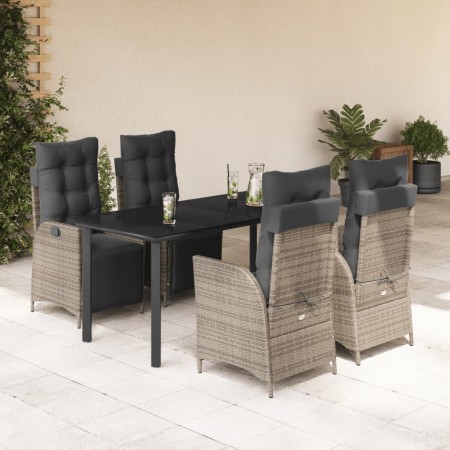 Garten-Essgruppe, 5-teilig, mit grauen Polstern aus synthetischem Rattan von , Gartensets - Ref: Foro24-3213430, Preis: 711,0...