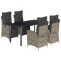 5-piece garden dining set with gray synthetic rattan cushions by , Garden sets - Ref: Foro24-3213430, Price: 710,99 €, Discou...