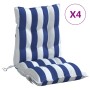 Low back chair cushions 4 pcs Oxford fabric blue white stripes by , Cushions for chairs and sofas - Ref: Foro24-377717, Price...