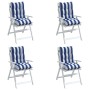 Low back chair cushions 4 pcs Oxford fabric blue white stripes by , Cushions for chairs and sofas - Ref: Foro24-377717, Price...